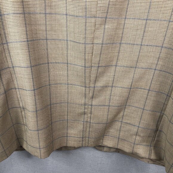 Emernegildo Zegna Sport Coat Mens 44R Tan Blue Plaid Windowpane Wool Academi - Picture 16 of 16